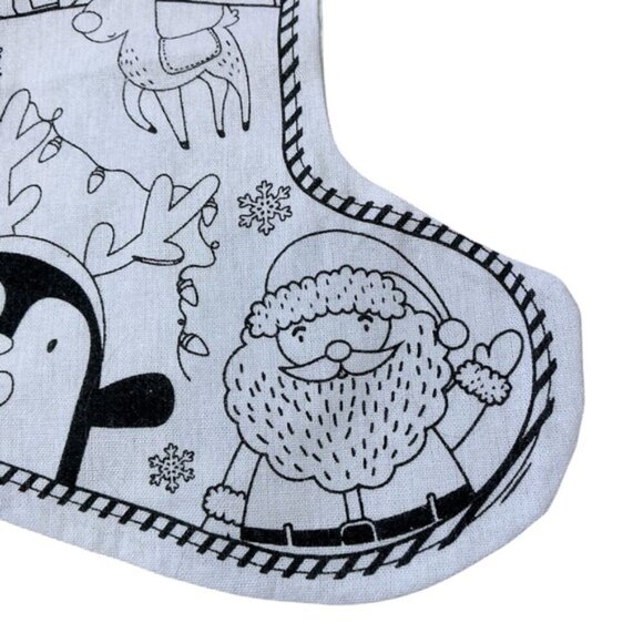 Christmas Stockings Canvas DIY Color Your Own With Markers Kit Fabric 3 Pieces - Picture 6 of 16